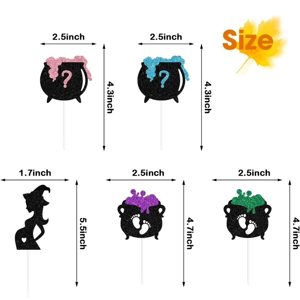 Halloween Gender Reveal Cake Toppers A Baby is Brewing